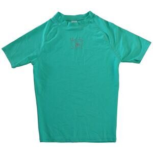 Island Love Mint Green Rash Guard Swim Sun Protection Shirt Women's Size Small